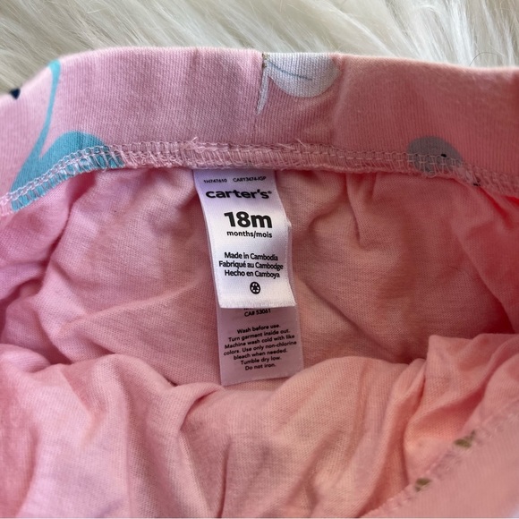 Carter’s Pink Blue and Gold Flamingo Print Flounce Skater Skirt - Picture 2 of 3